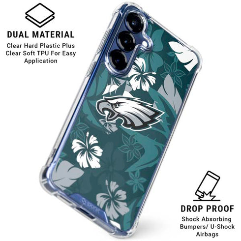 NFL Philadelphia Eagles Tropical Print Galaxy S25 Clear Case